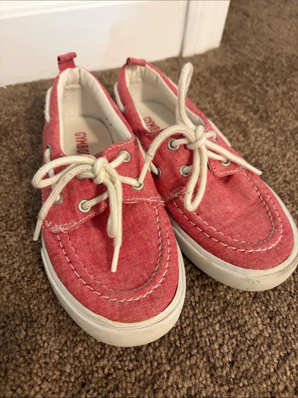 Gymboree boys red boat shoes